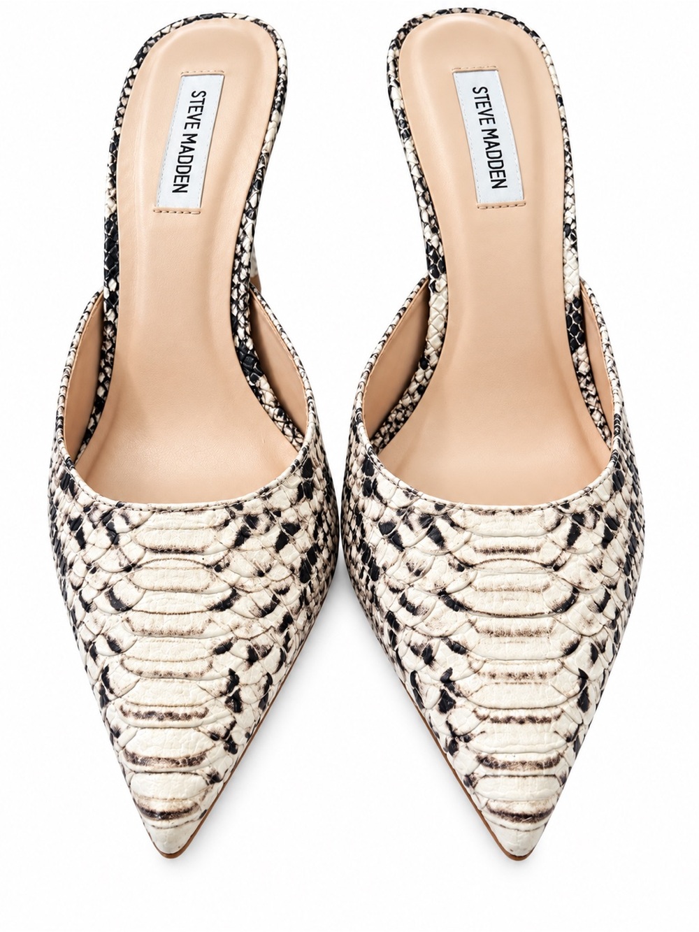 Steve Madden Snakeskin Pointed Toe Stiletto Mule Heels Women’s Size 9.5